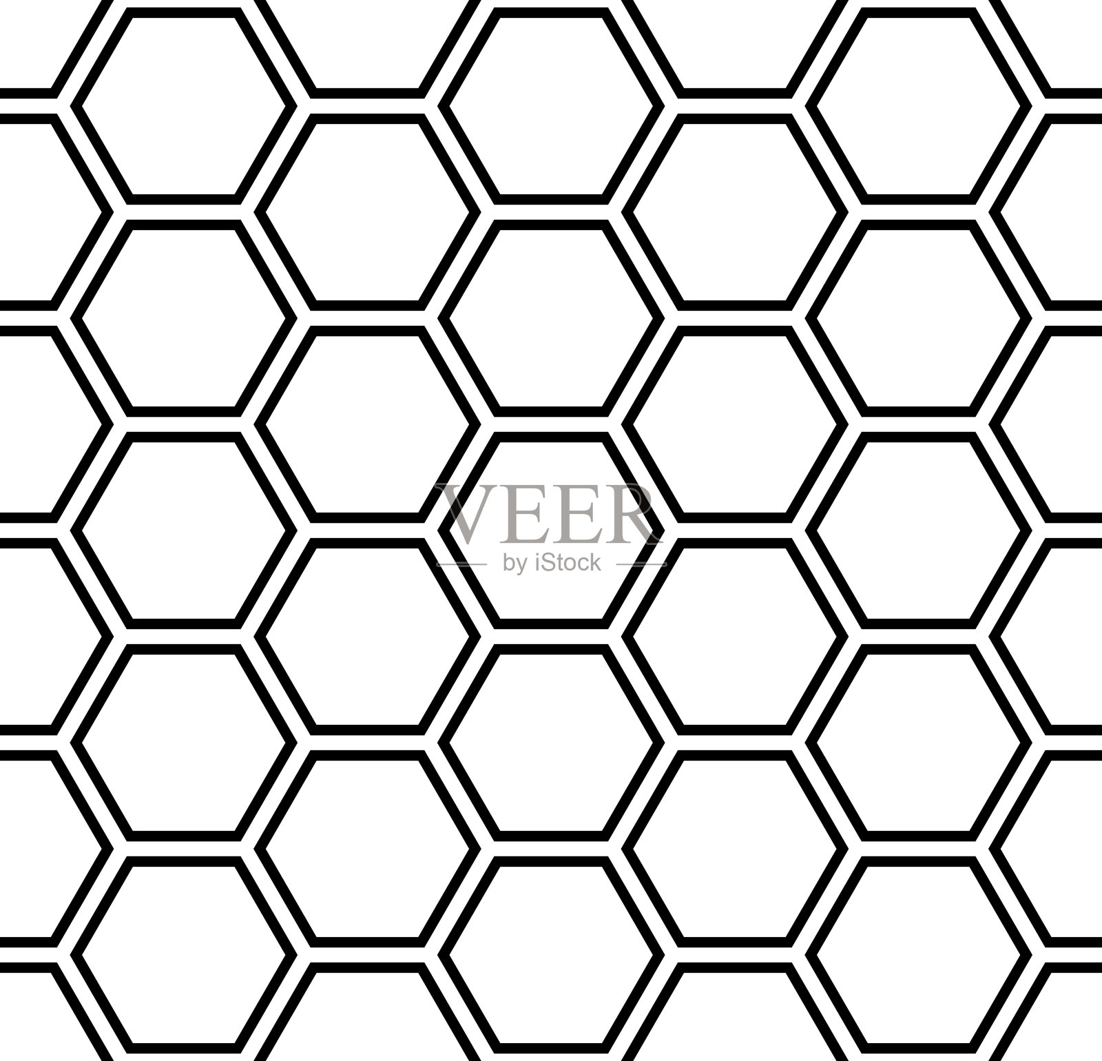 无缝蜂窝模式。矢量背景六角形网格插画图片素材