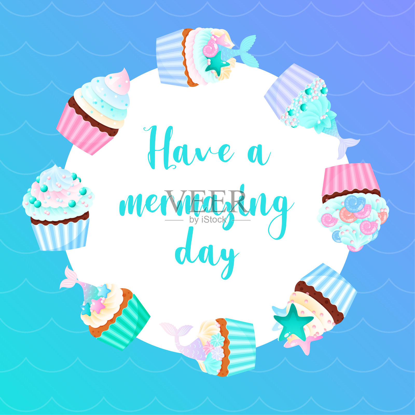 美人鱼般美好的一天插画图片素材