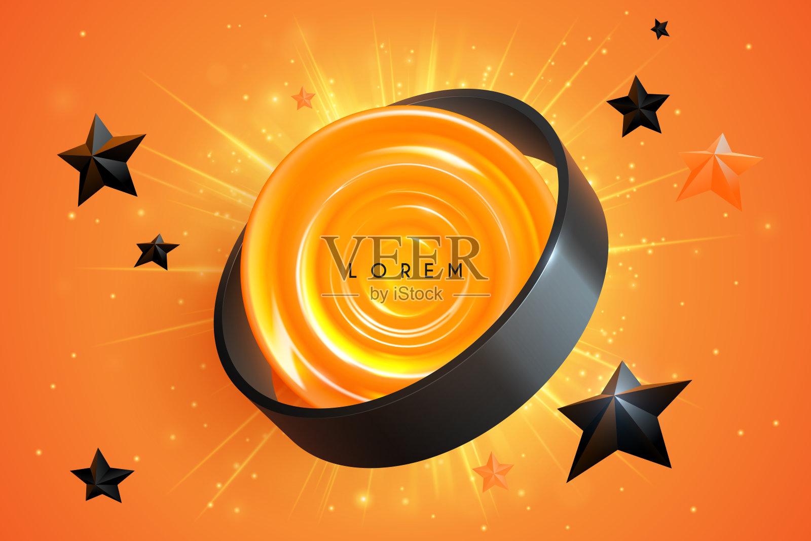 抽象的橙色和黑色的星星形状插画图片素材