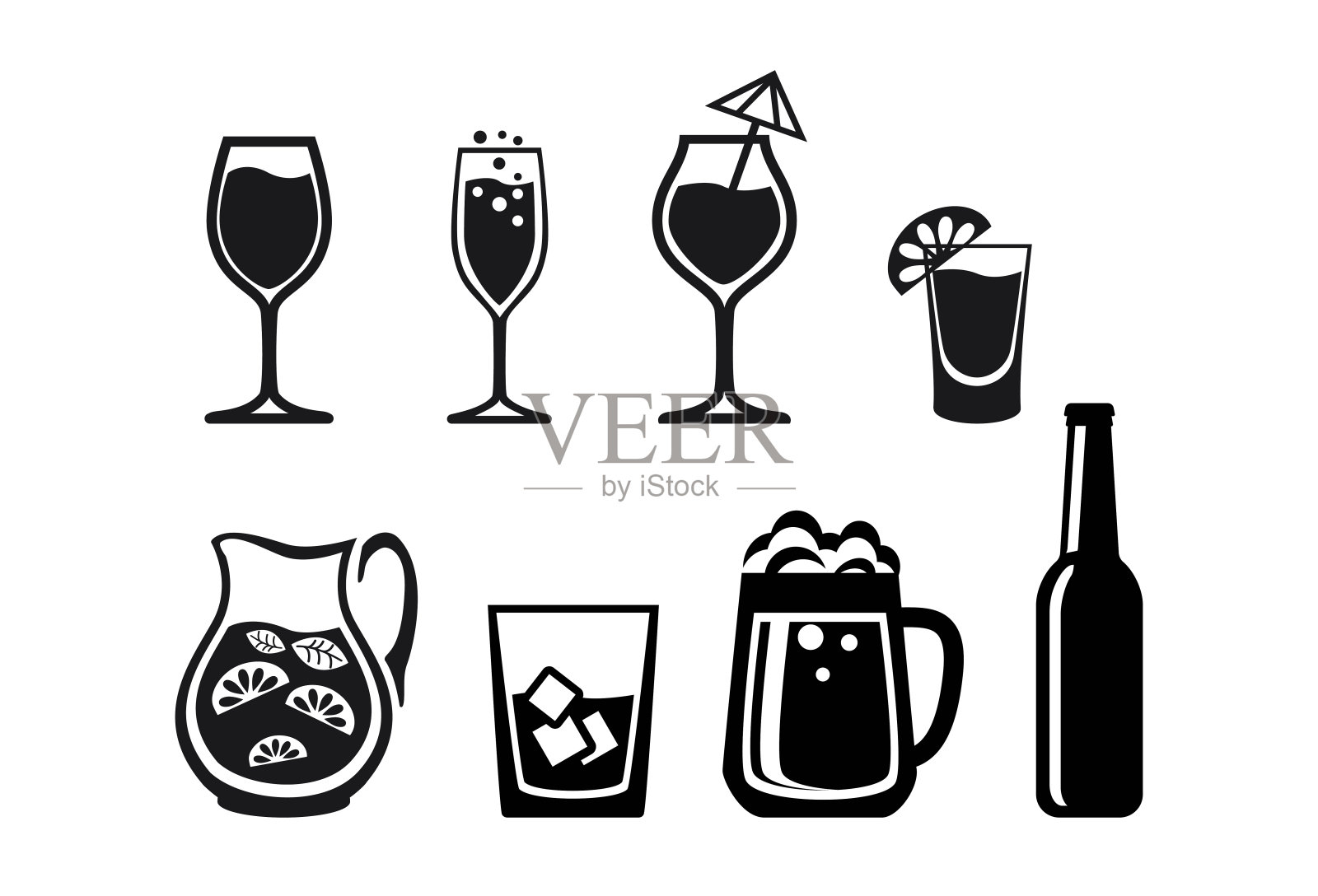 酒精饮料饮料行图标设置图标素材