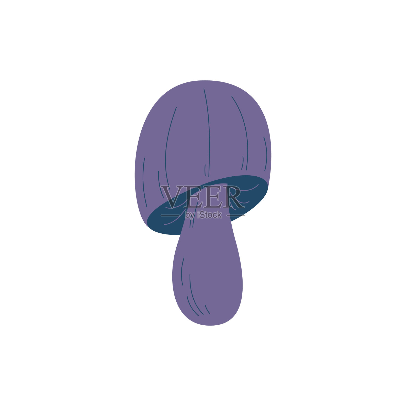 神奇的蘑菇。一种不寻常的神秘森林毒蘑菇。为您的设计手绘的元素。卡通风格。矢量剪贴画在孤立的白色背景。插画图片素材