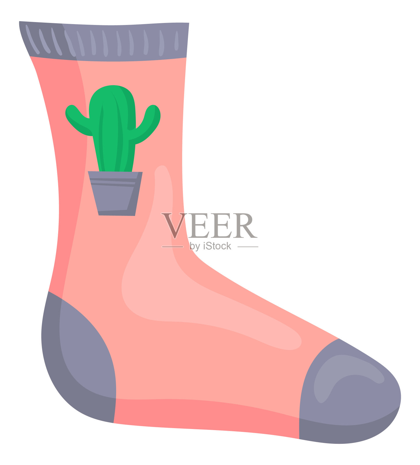 可爱温暖的袜子与有趣的图片。卡通图标插画图片素材