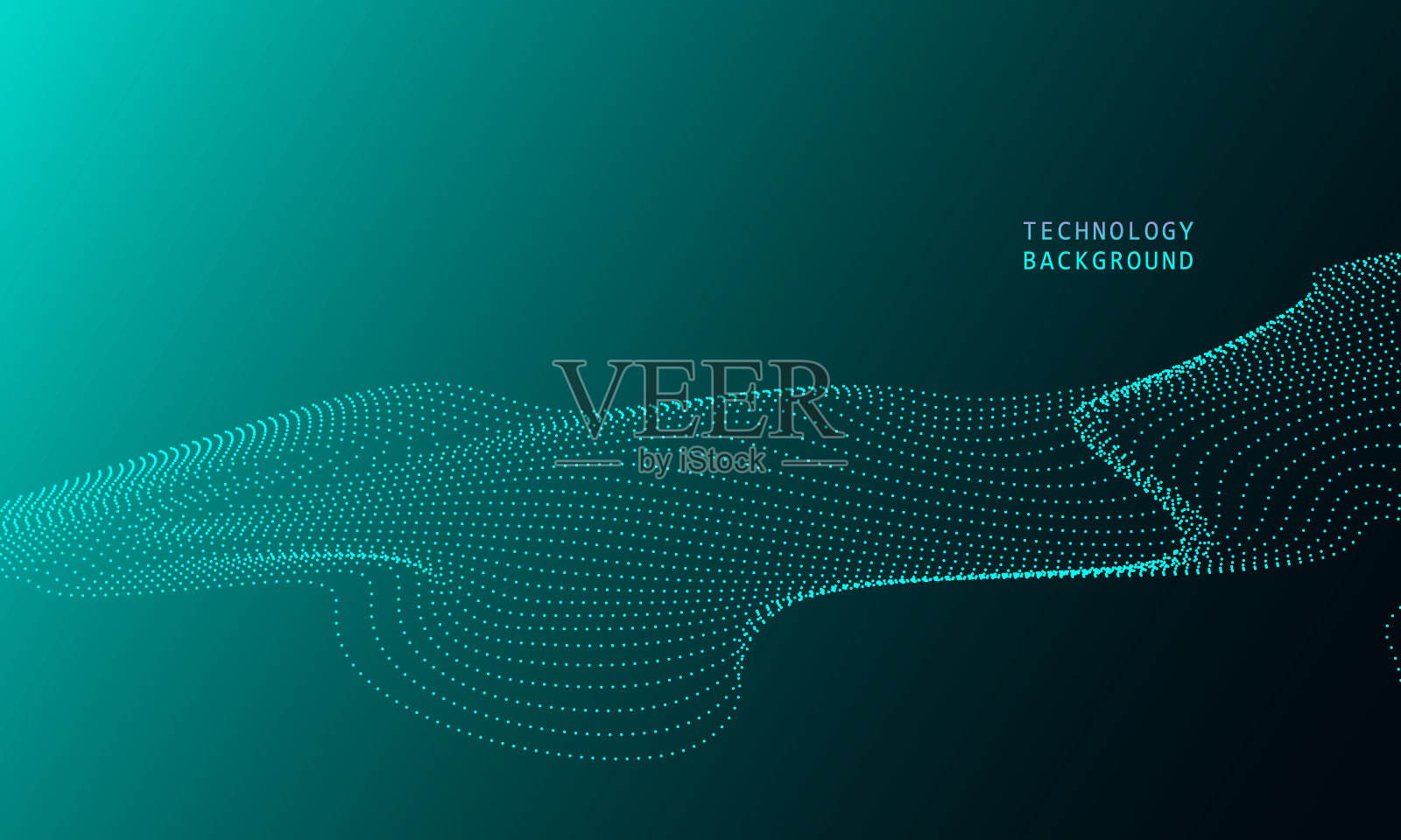 摘要波浪技术背景下的蓝光平滑而流畅。插画图片素材