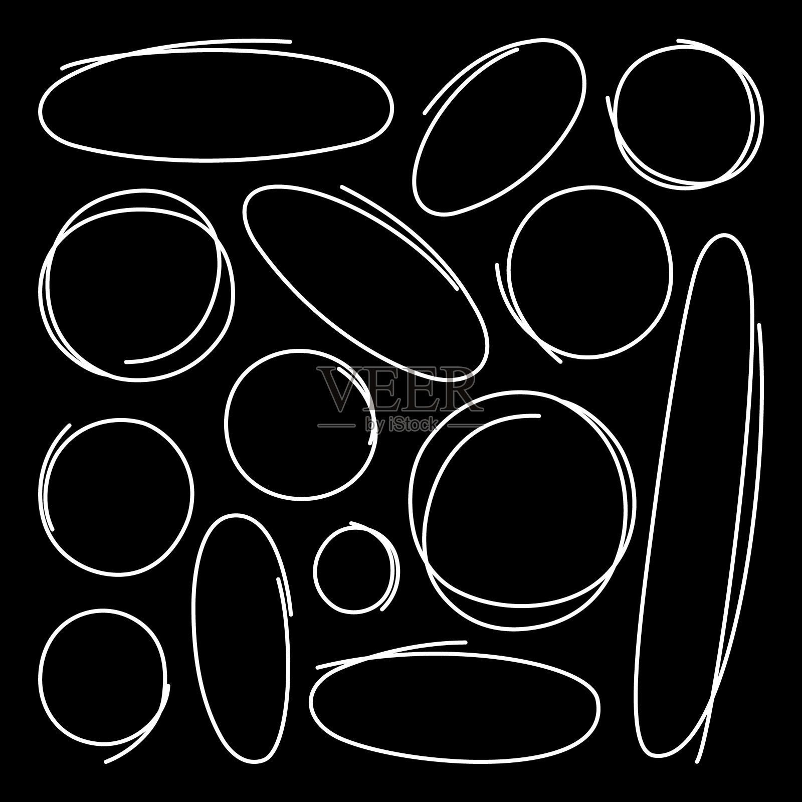 圆刷线组插画图片素材