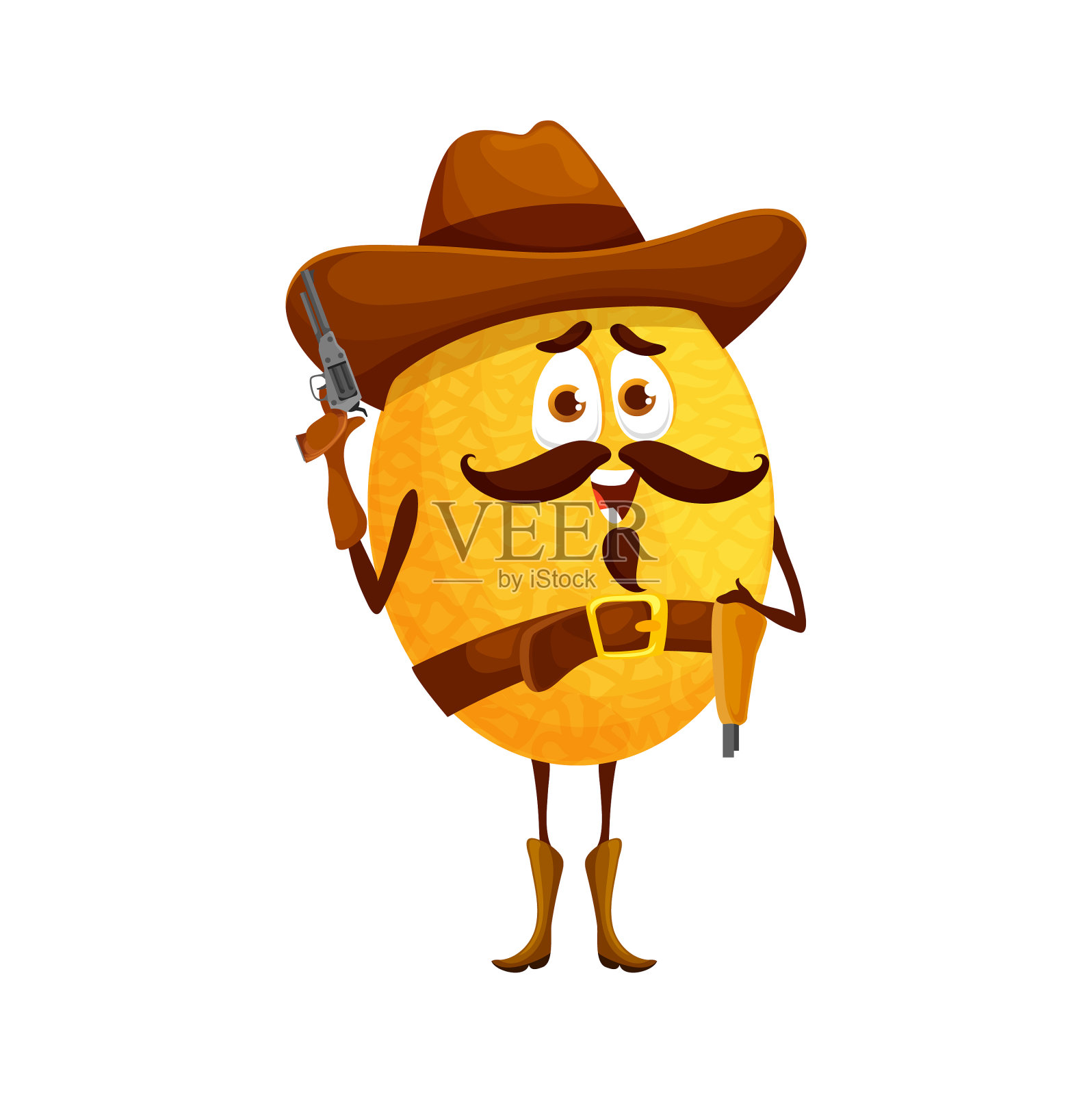 卡通牛仔瓜性格有趣的水果设计元素图片