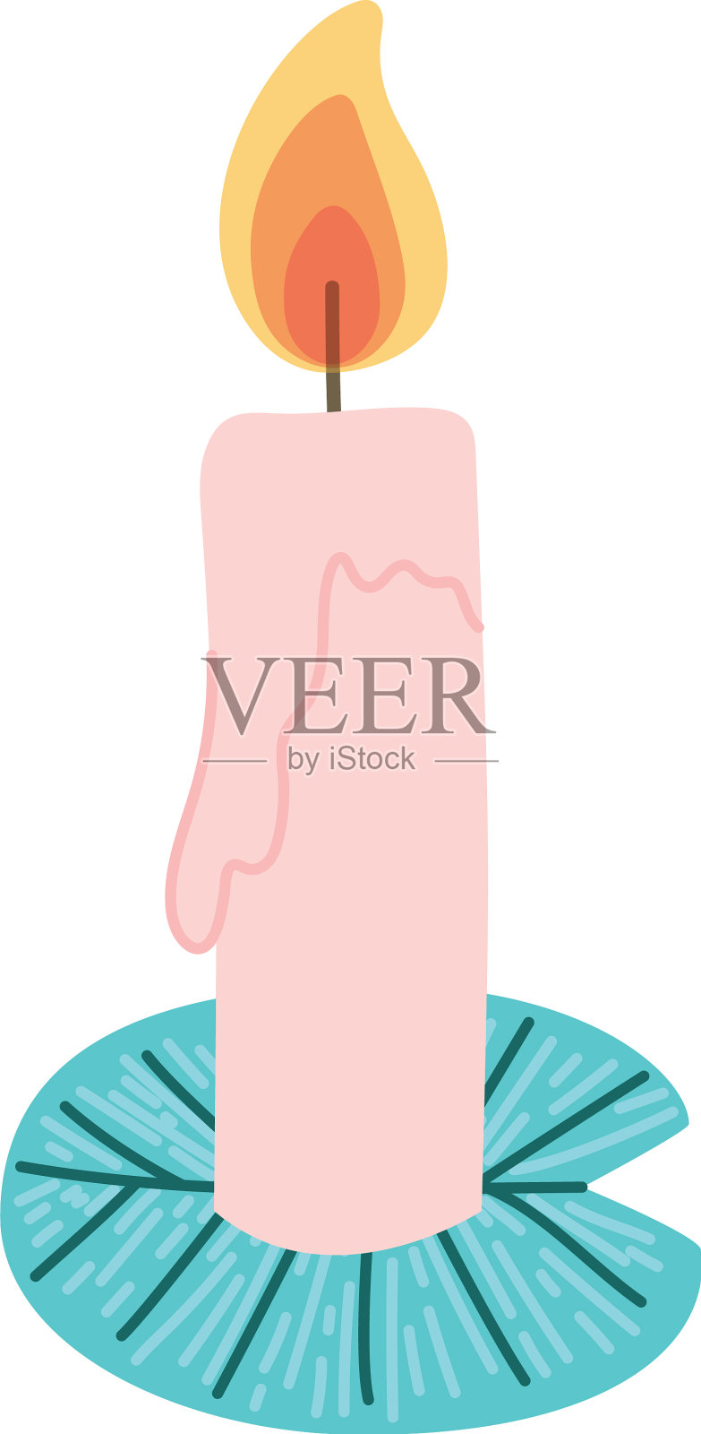 紫色的spa蜡烛插画图片素材