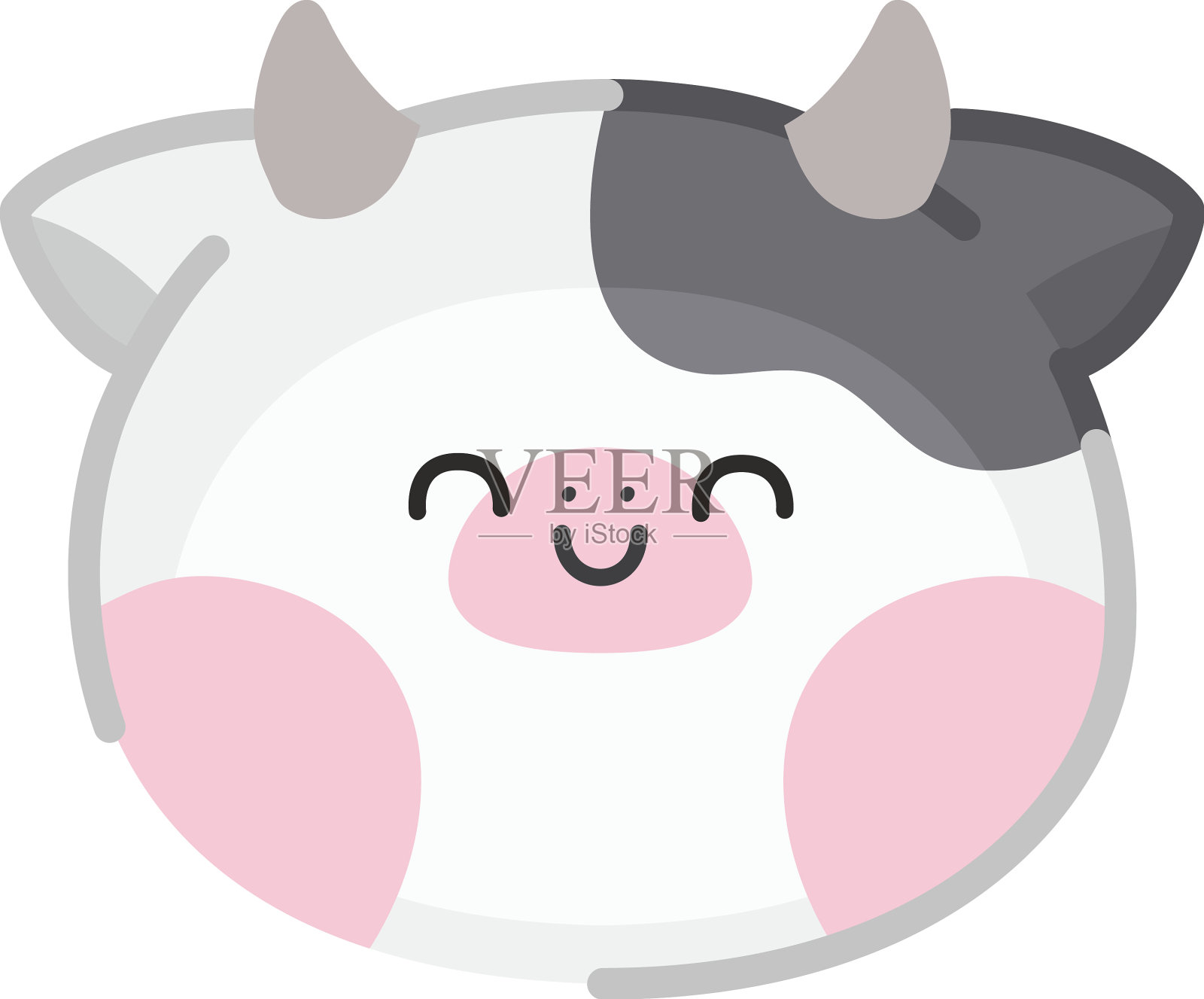 快乐的牛脸插画图片素材