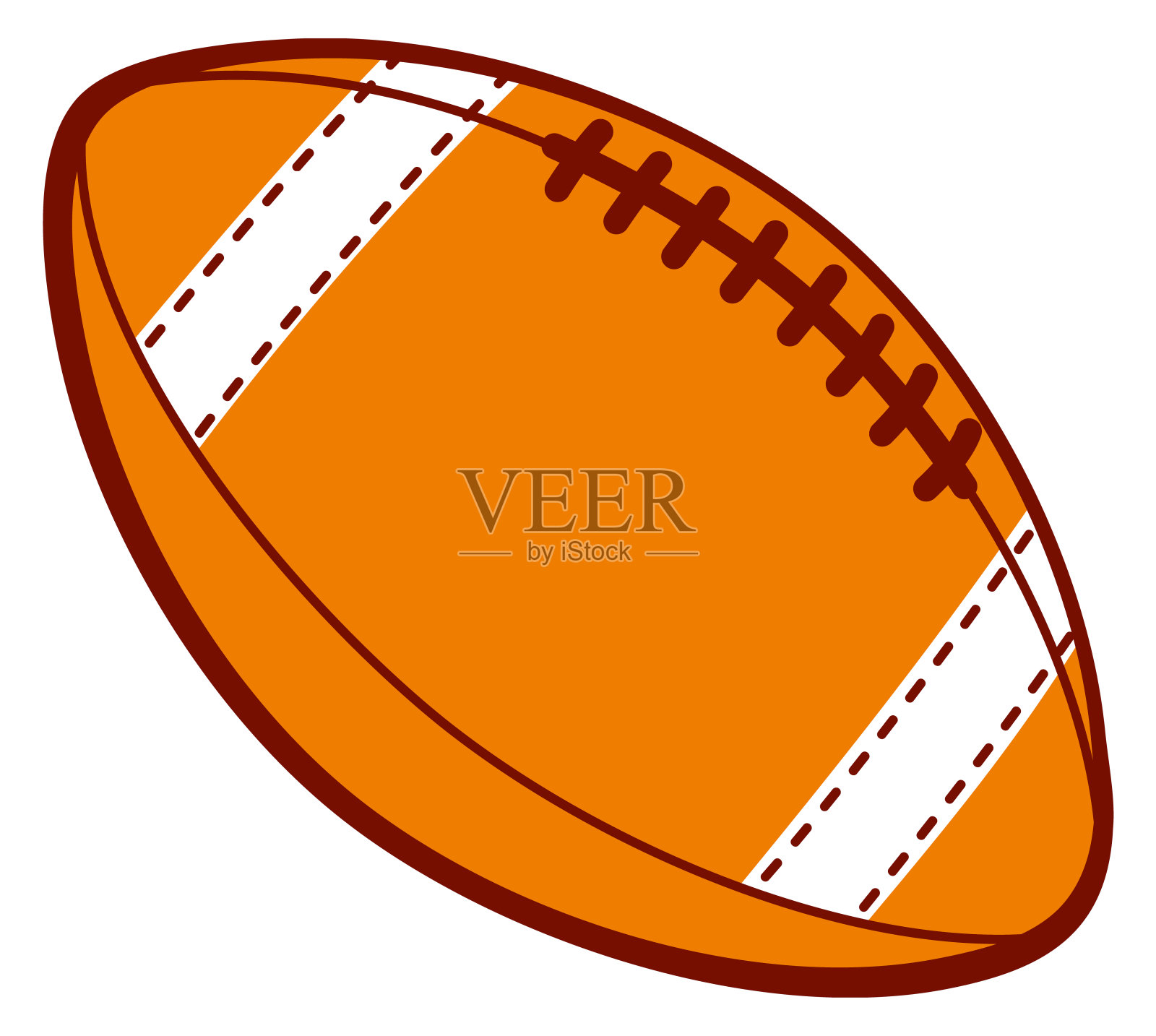 美式橄榄球球。橄榄球图标。运动的象征插画图片素材