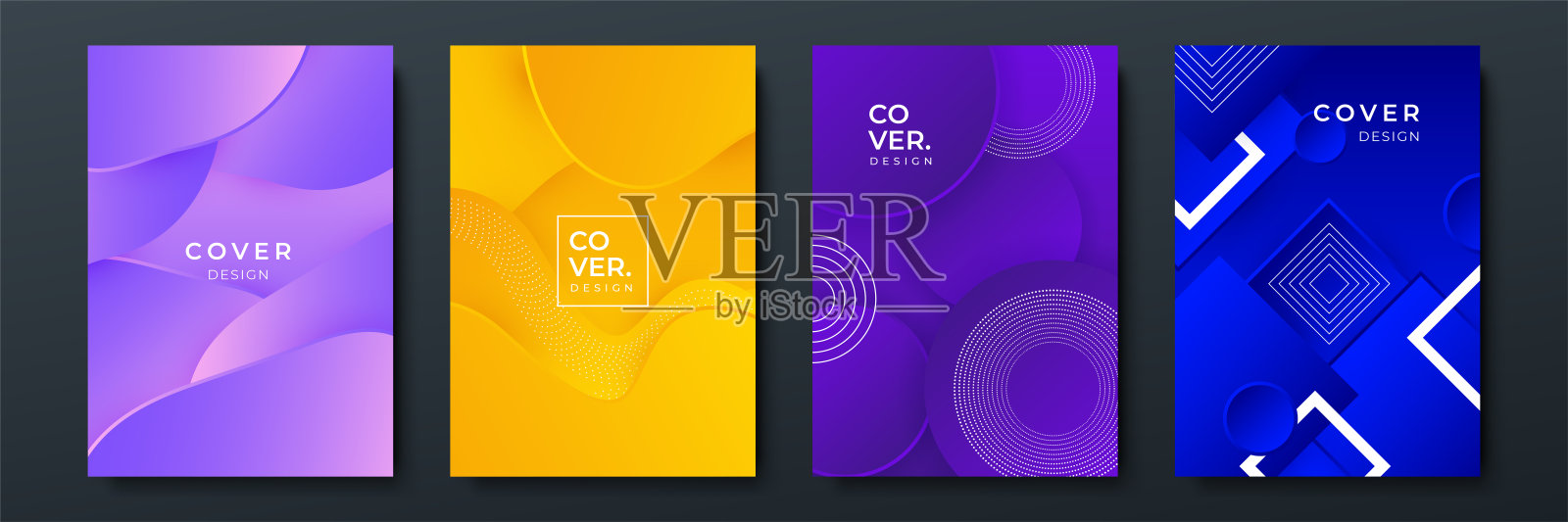 抽象潮流梯度流动几何图案背景纹理海报封面设计。最小的颜色梯度横幅模板。现代矢量波形小册子插画图片素材