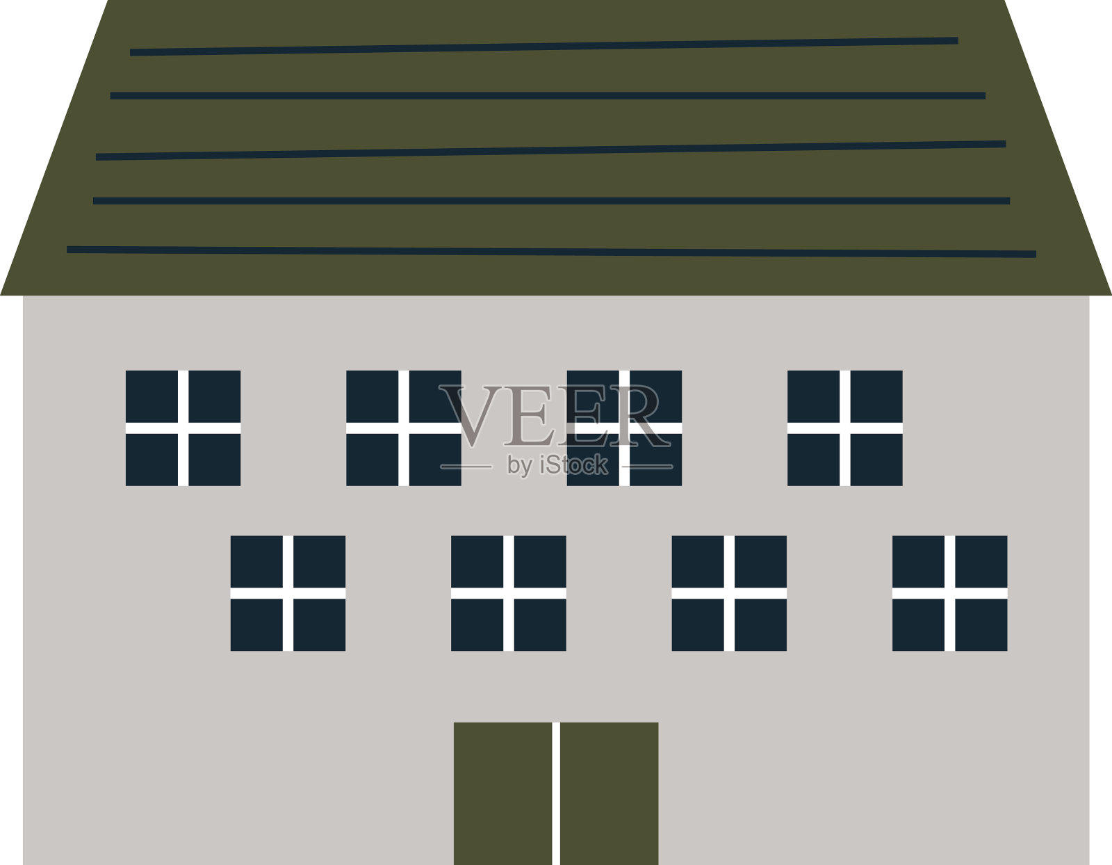 灰色的房子图标插画图片素材