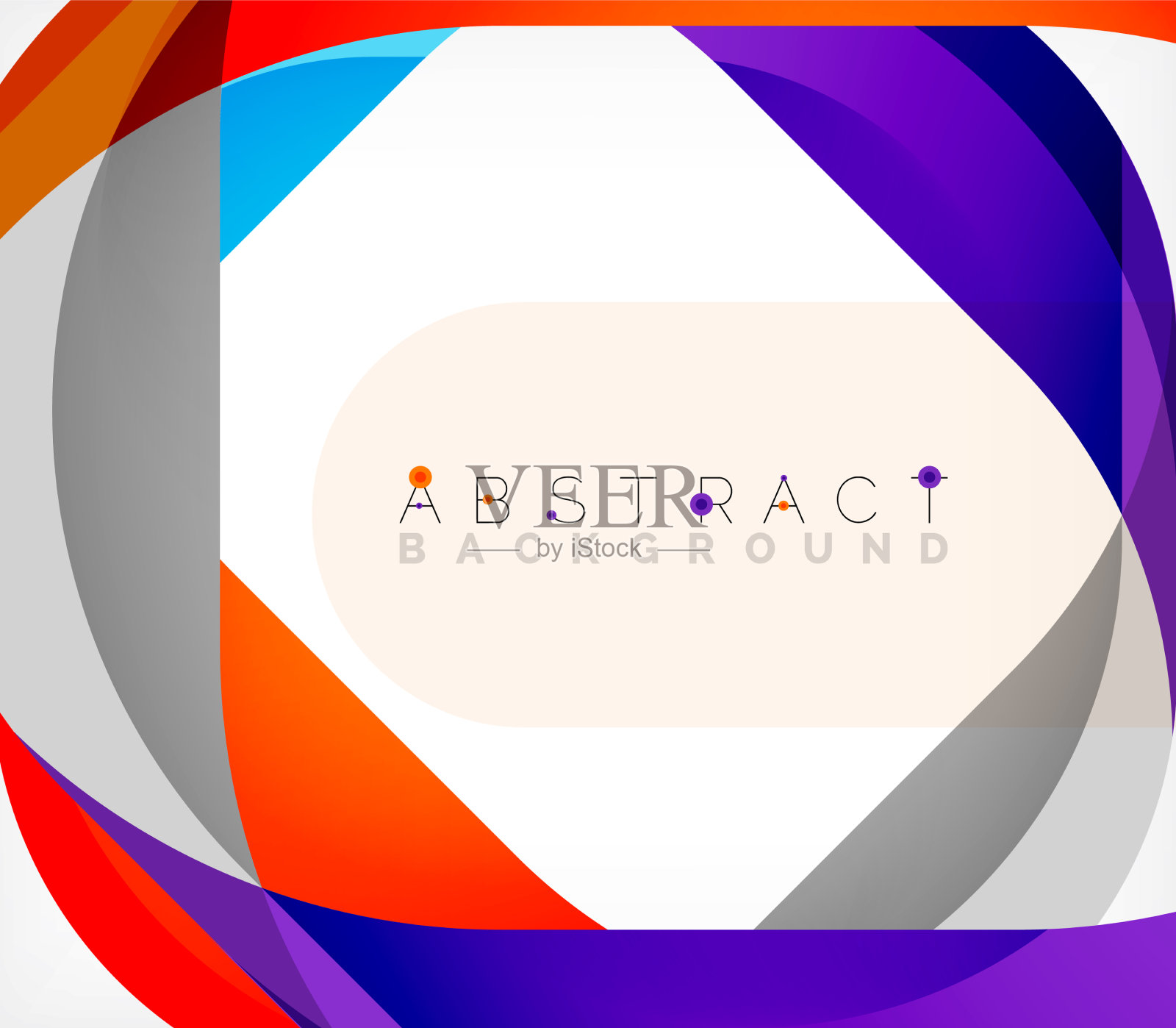 抽象的正方形形状与重叠的波浪插画图片素材