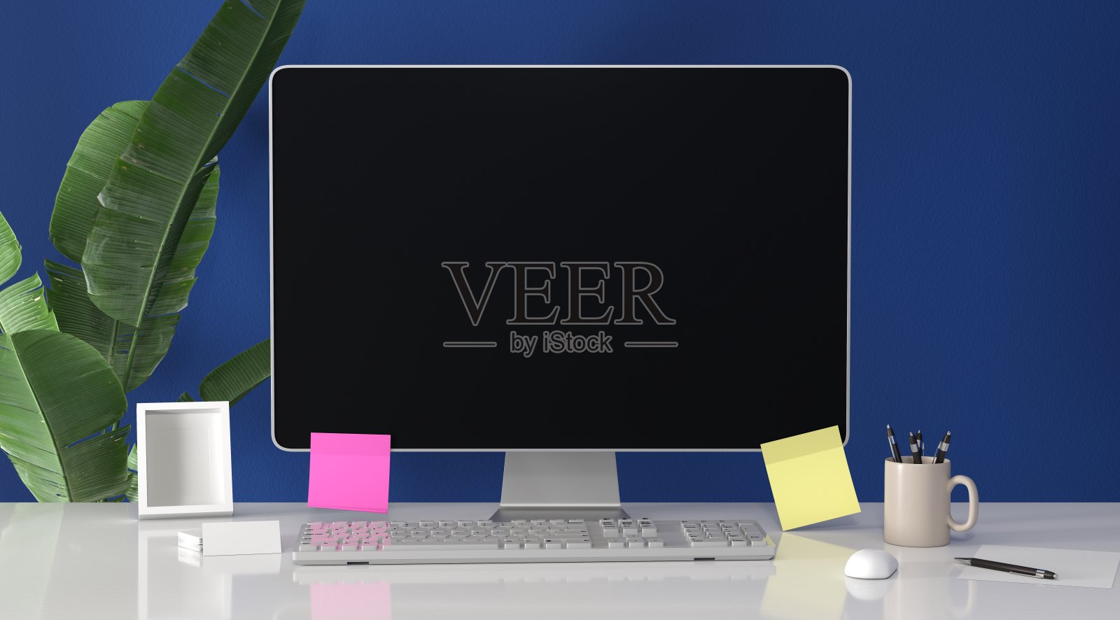 桌上的笔记本电脑-模拟照片摄影图片