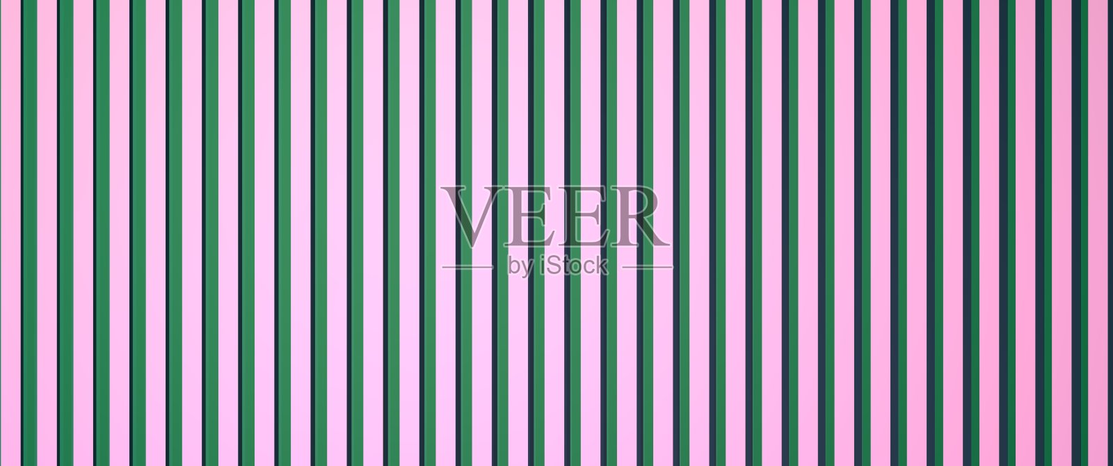 绿色背景上的粉色条纹。粉红色的直线。3 d渲染插图。照片摄影图片