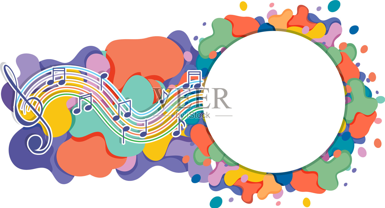 空白横幅与音乐主题设计元素图片