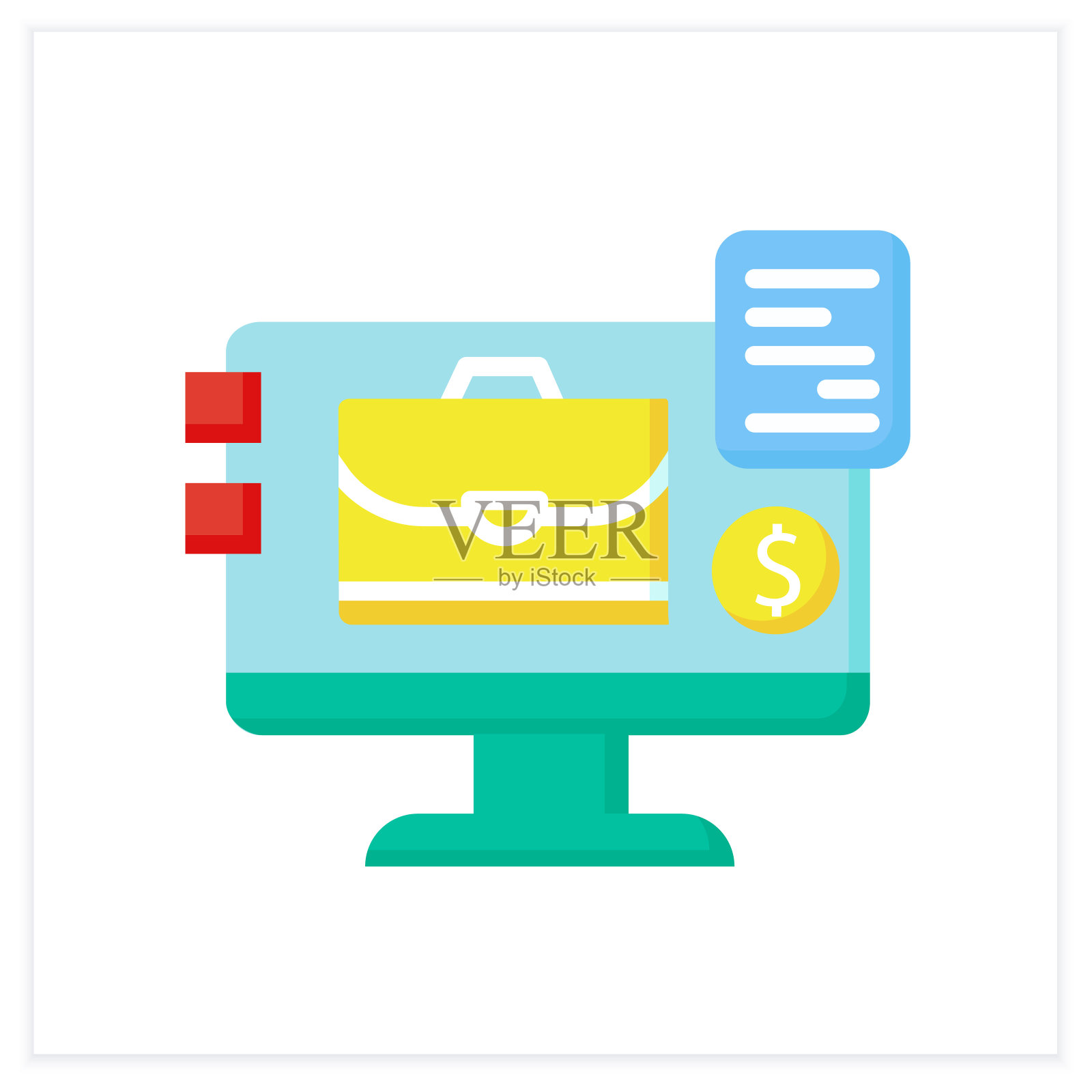 商业博客平面图标插画图片素材