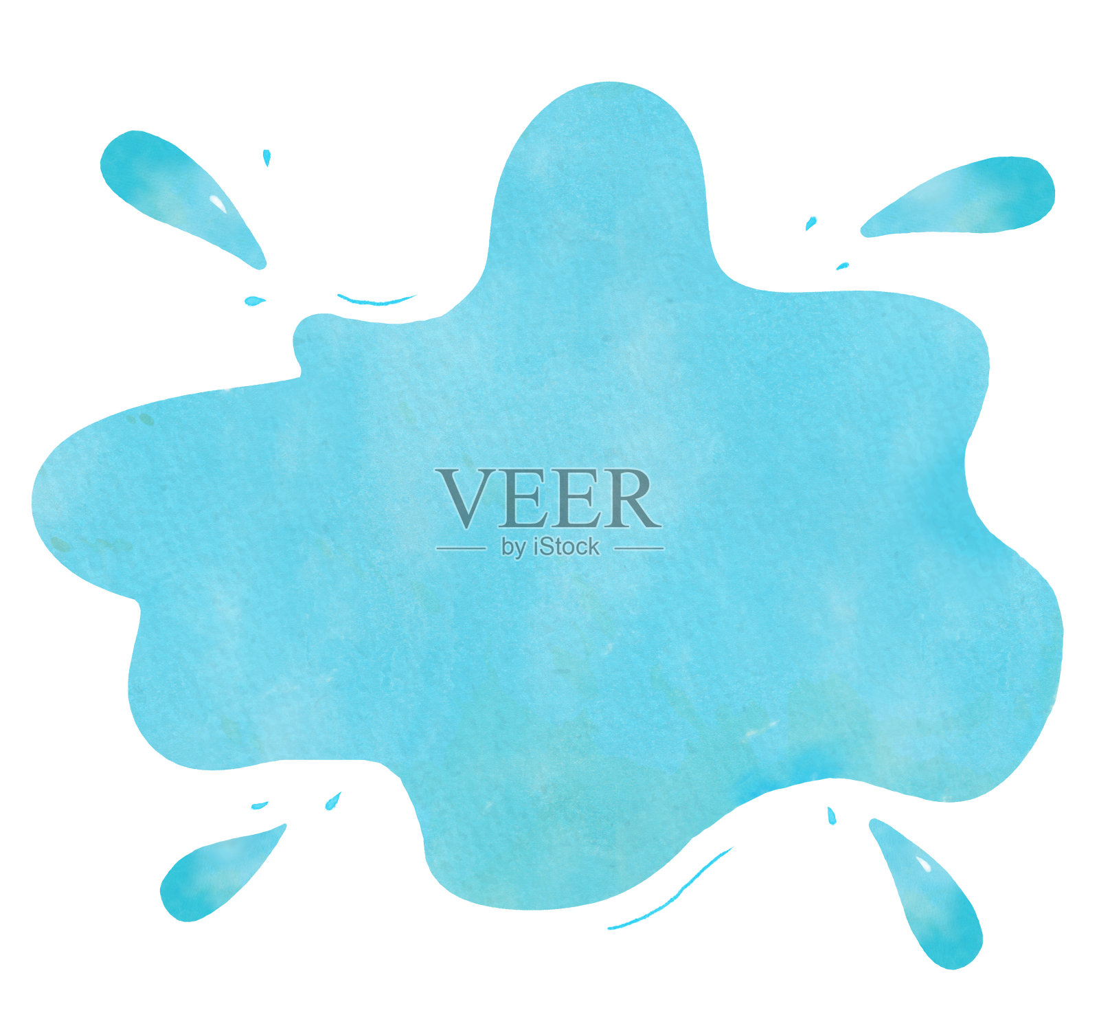 水飞溅水彩插图设计元素图片