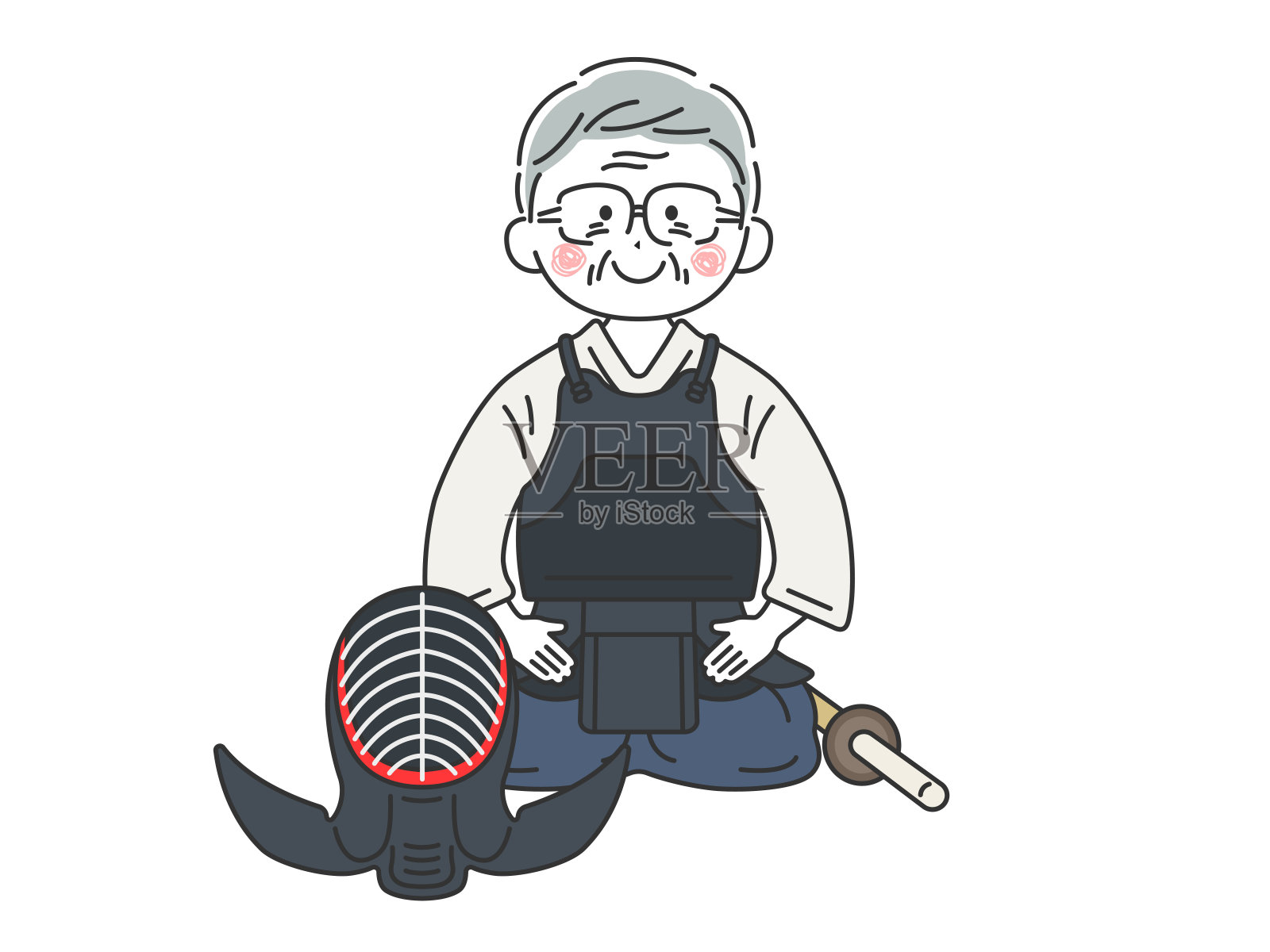 剑道。插画图片素材