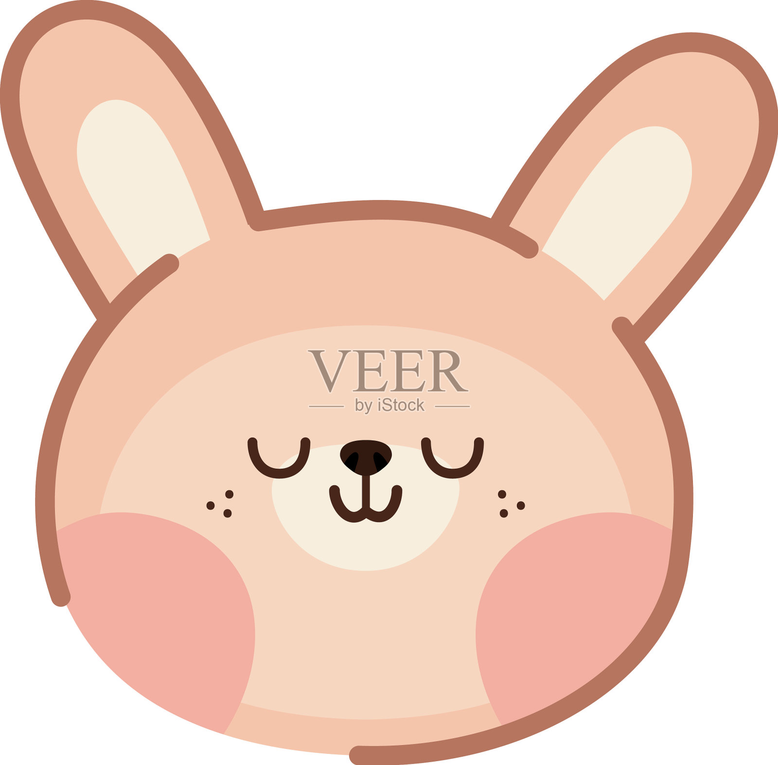 可爱的兔子的脸插画图片素材