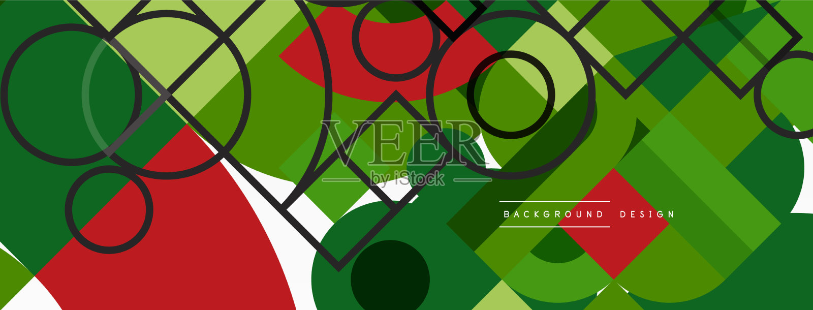 圆形和方形的几何背景圆形插画图片素材