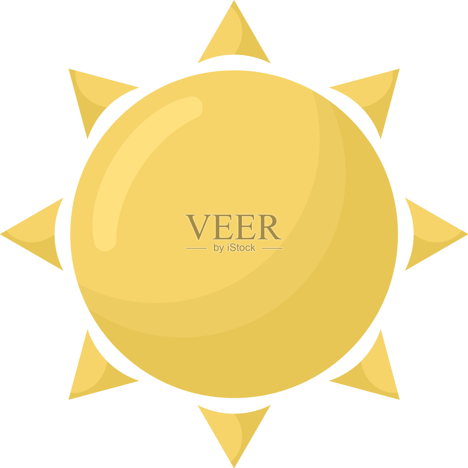 黄色的太阳插画图片素材