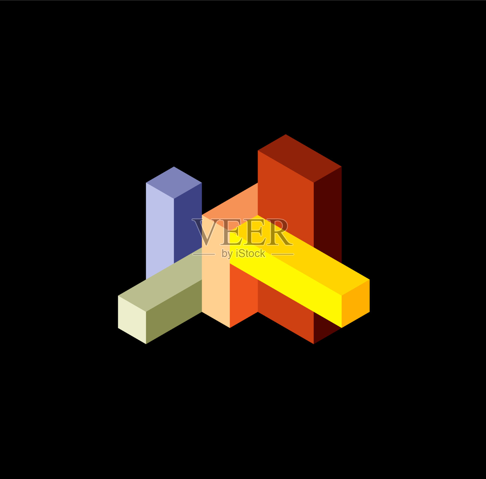 抽象背景三维立方体立方元素和插画图片素材