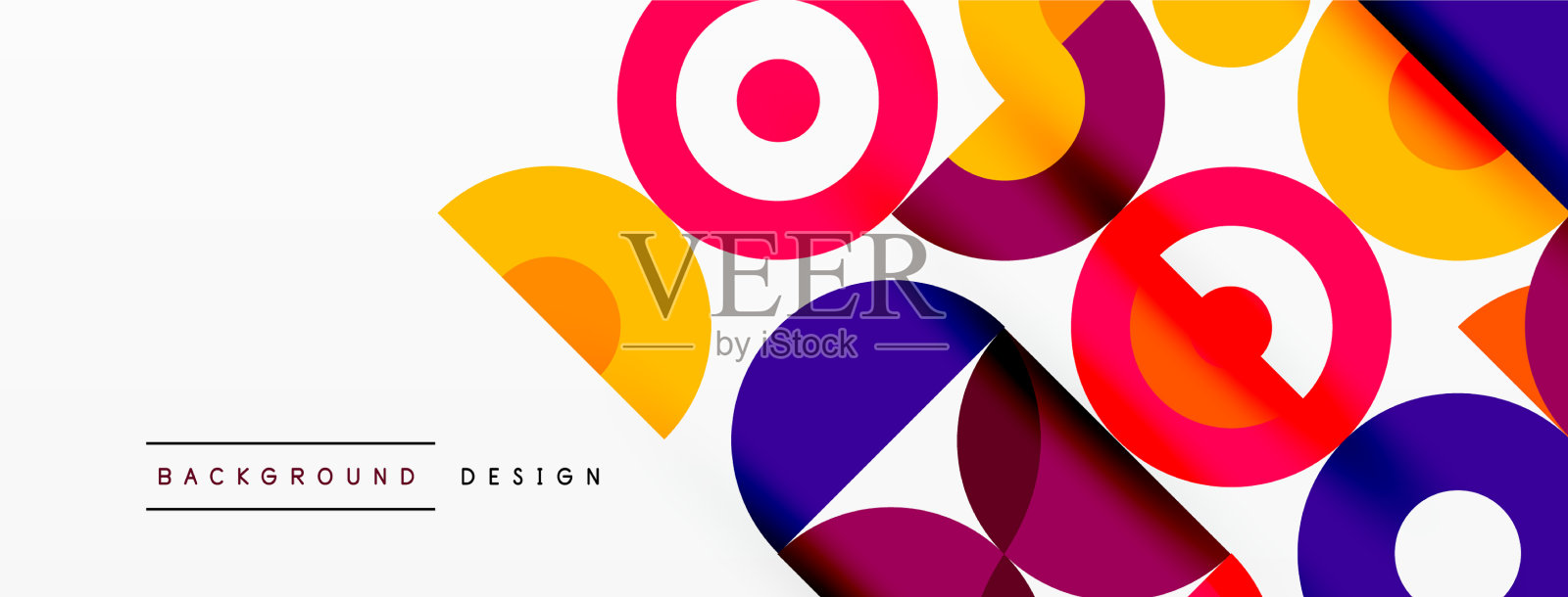 彩色圆圈抽象背景最小插画图片素材