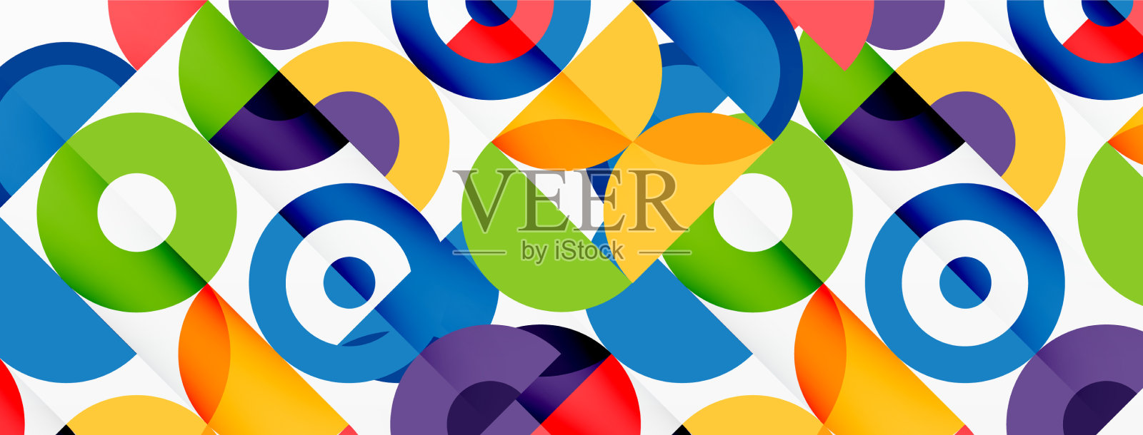 彩色圆圈抽象背景最小插画图片素材