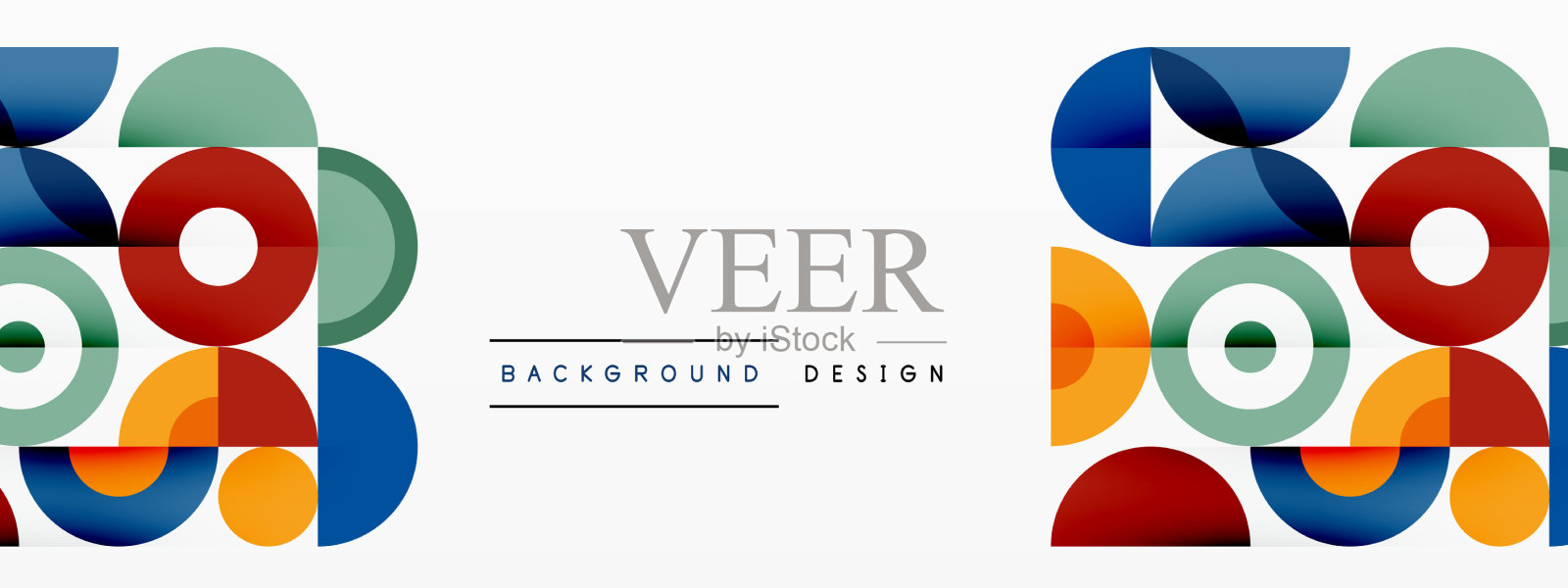 彩色圆圈抽象背景最小插画图片素材