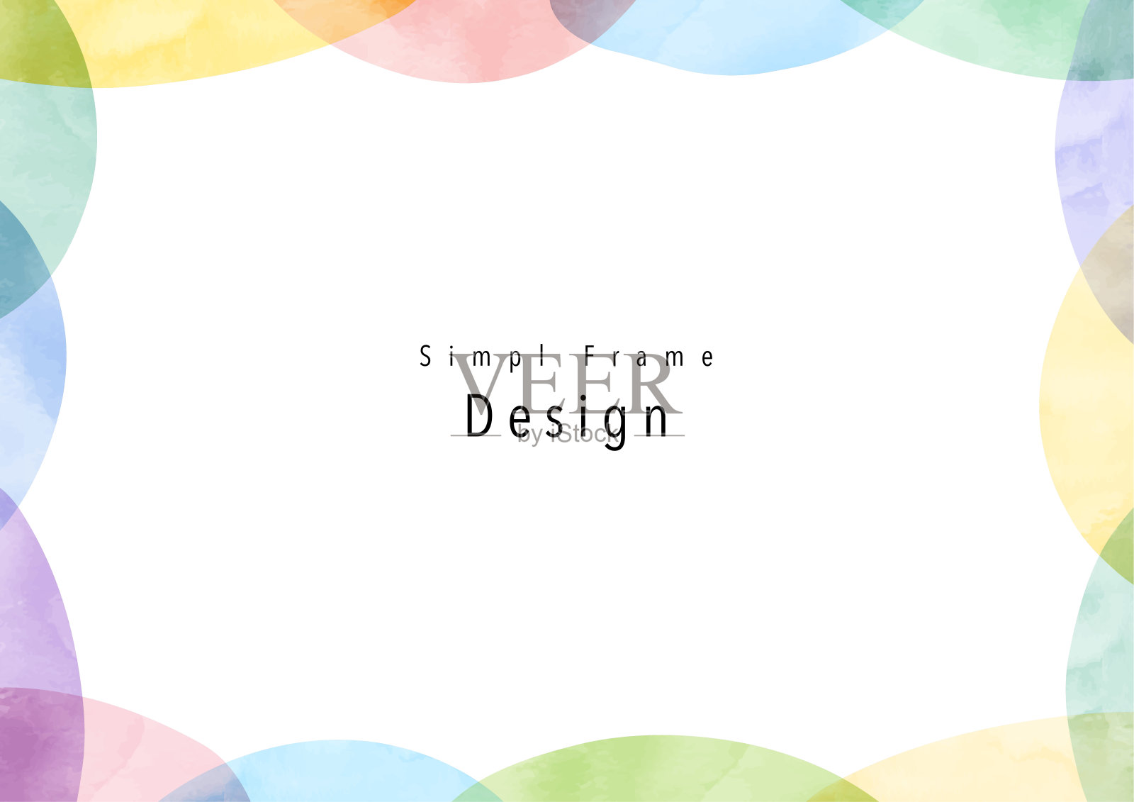 手绘水彩夏天简单框架设计插画图片素材