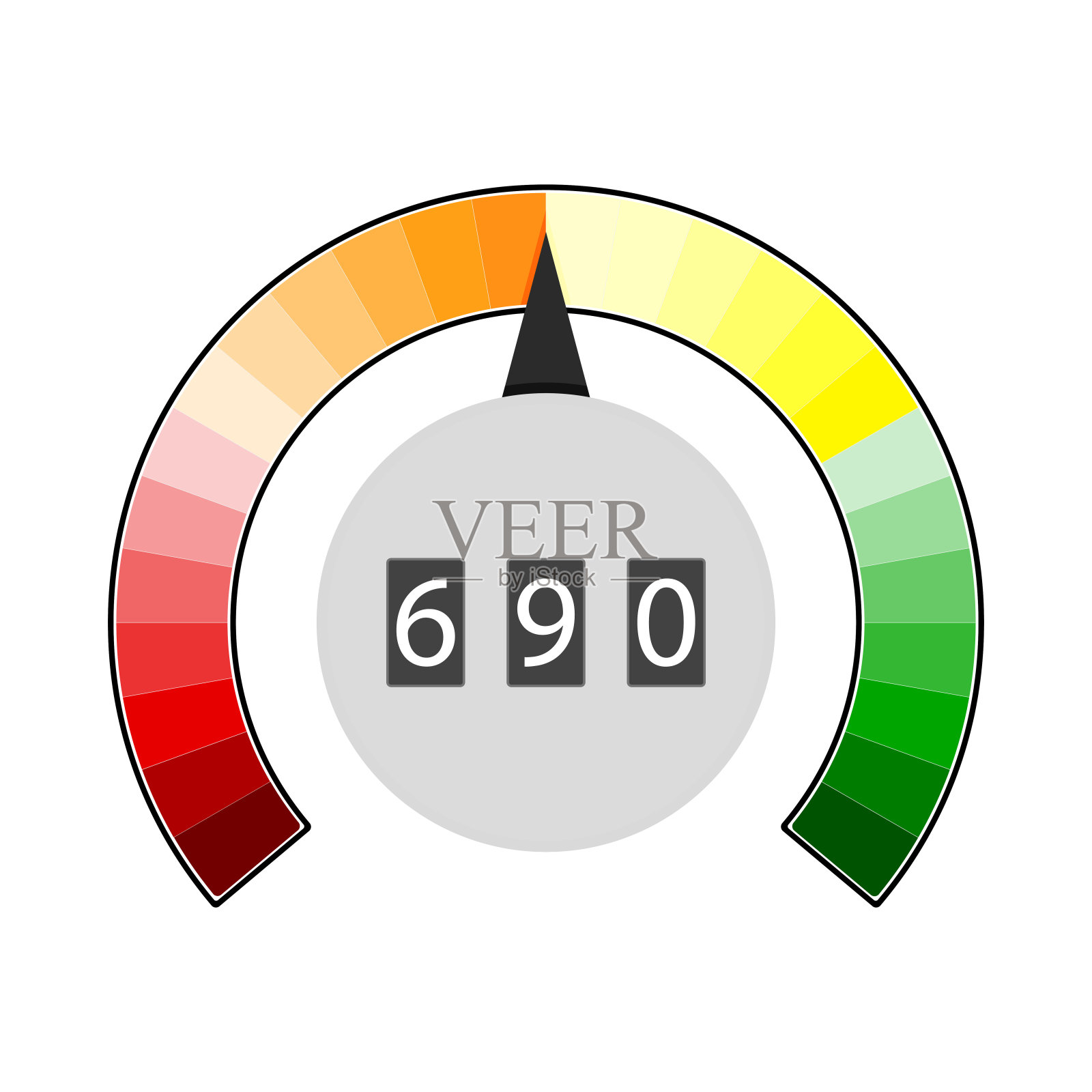 信用等级表示，数字利率图标插画图片素材