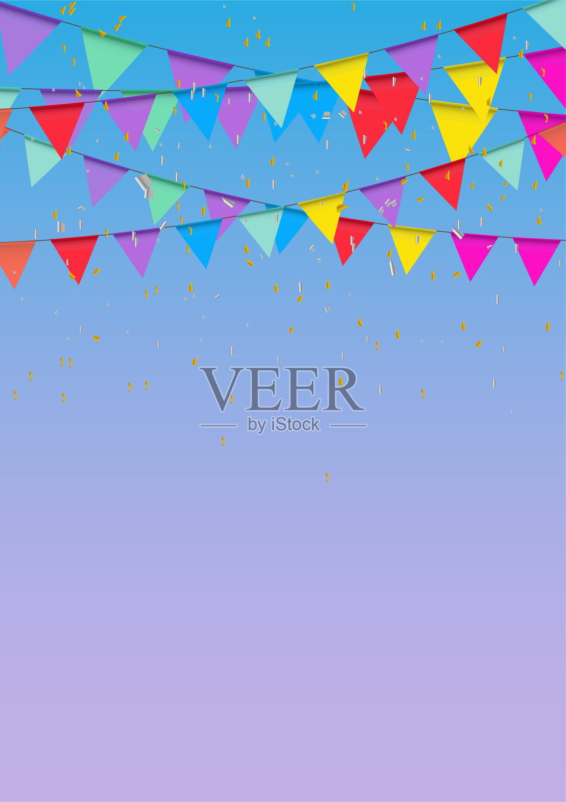 图形节日旗帜多色为装饰快乐为背景背景插画图片素材