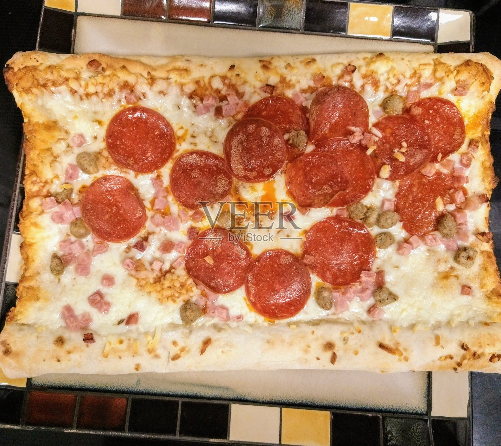 矩形的披萨照片摄影图片