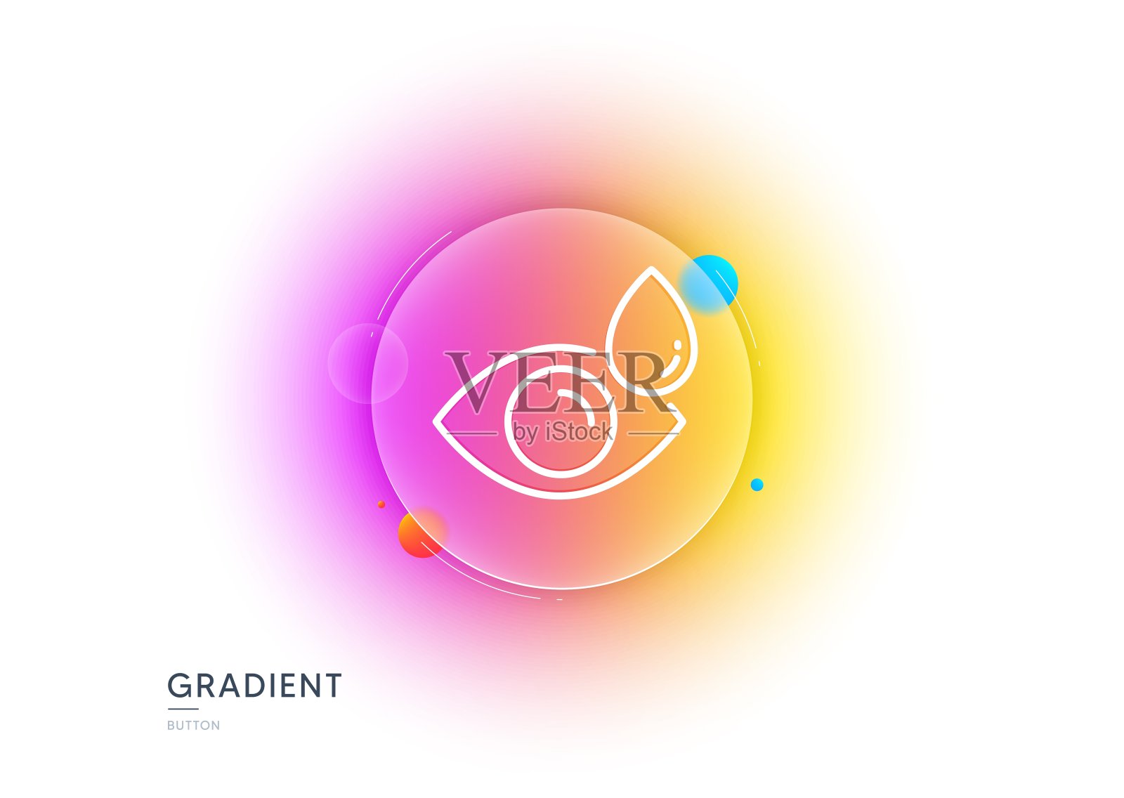 眼药水行图标。眼科医生诊所的迹象。验光的愿景。梯度模糊按钮。向量插画图片素材