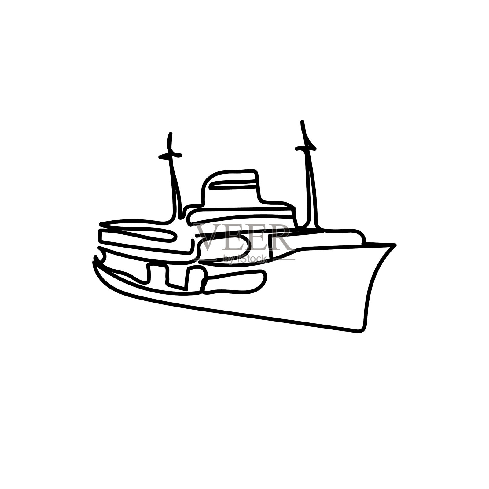 伊斯坦布尔航线轮渡插画图片素材