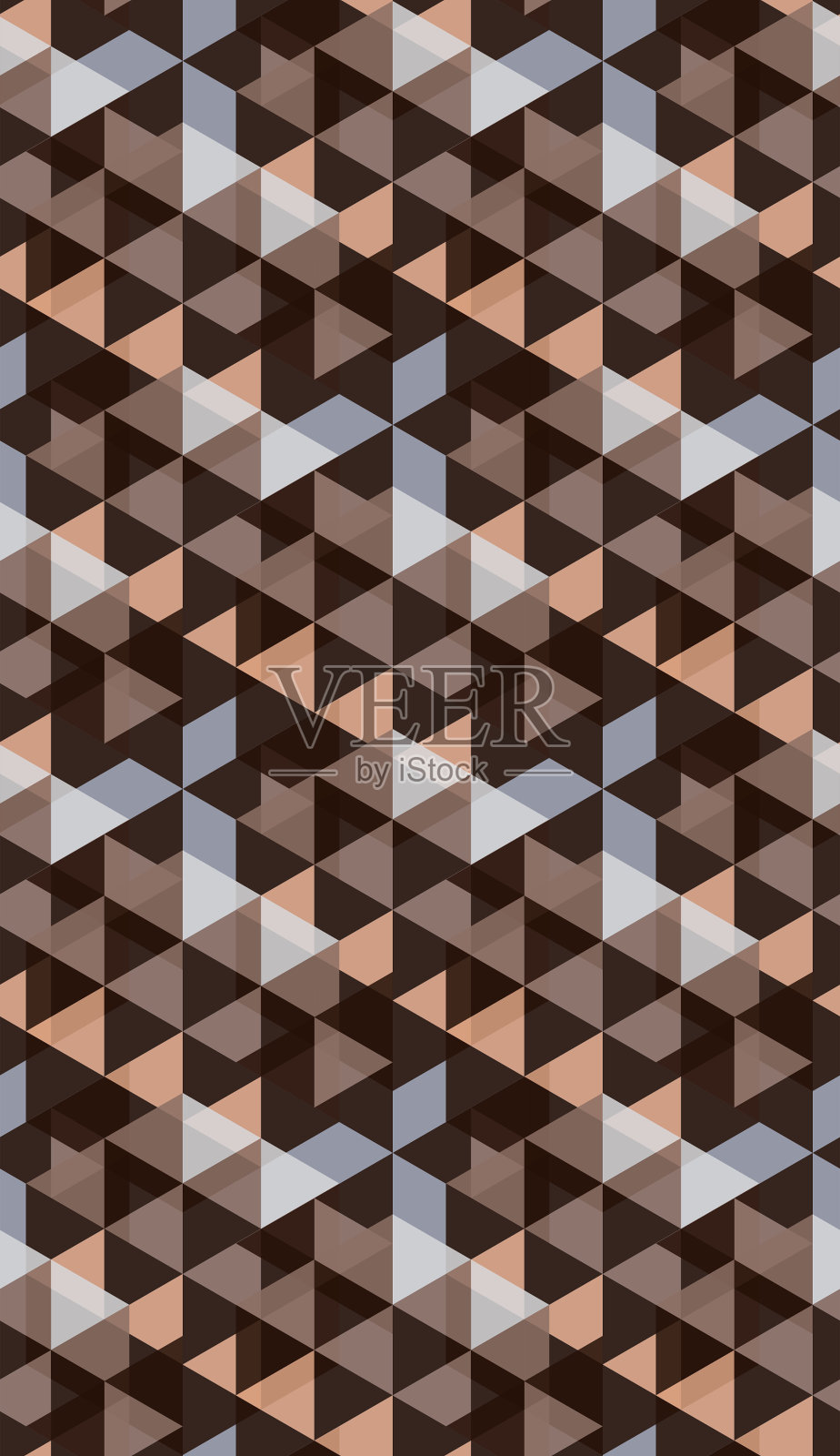 无缝图案与几何元素。三角形,菱形。马赛克，万花筒，镜子，反射。插画图片素材