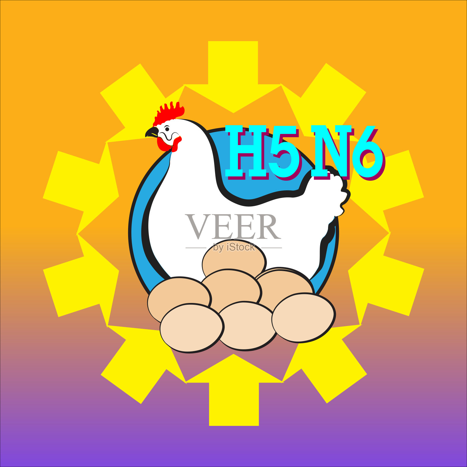 注意新的病毒H5 N6插画图片素材