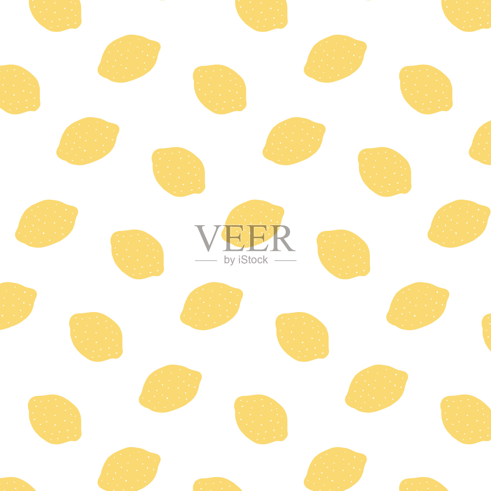 手绘矢量插图的柠檬图案插画图片素材