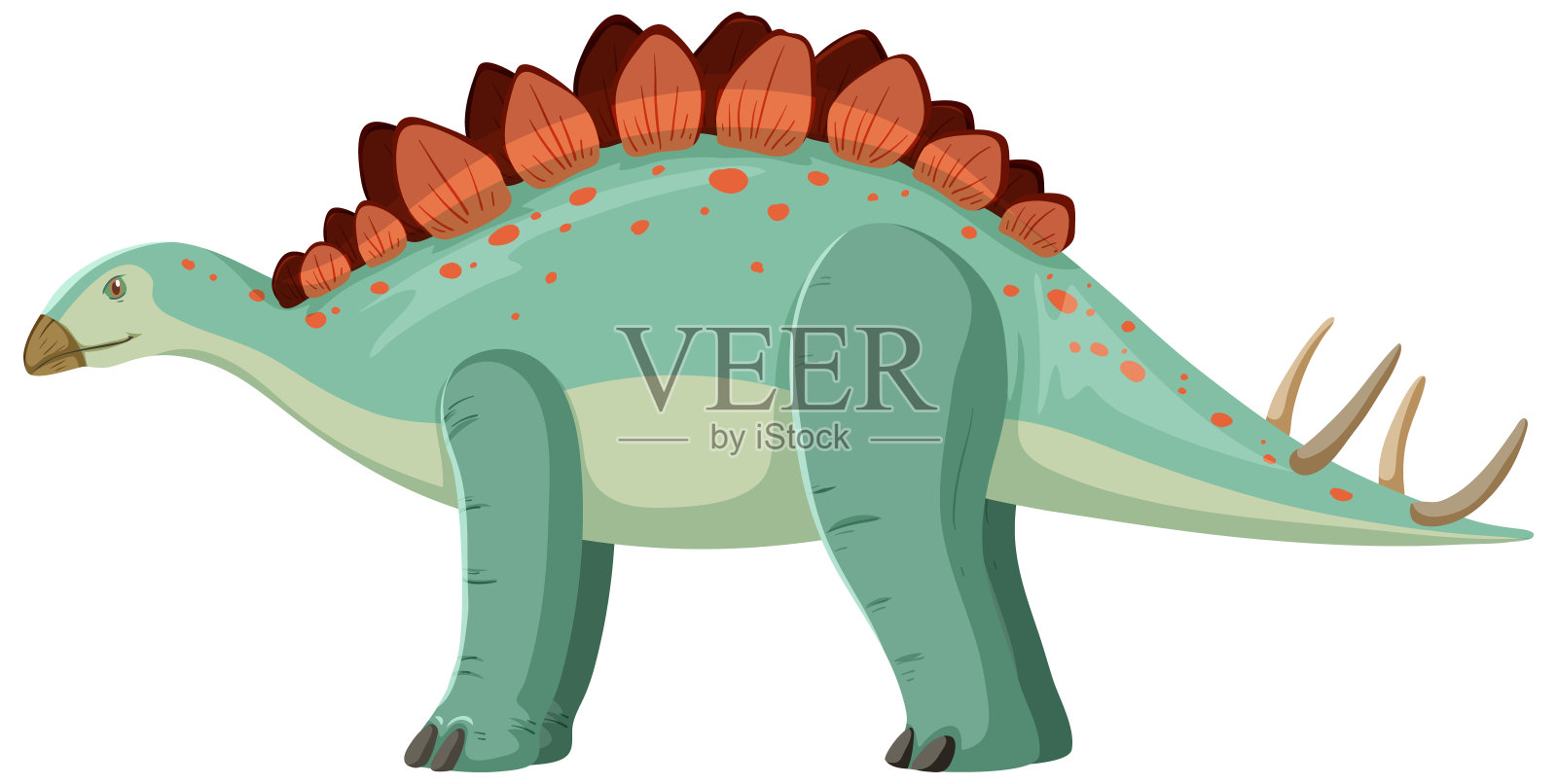 白底上的剑龙插画图片素材