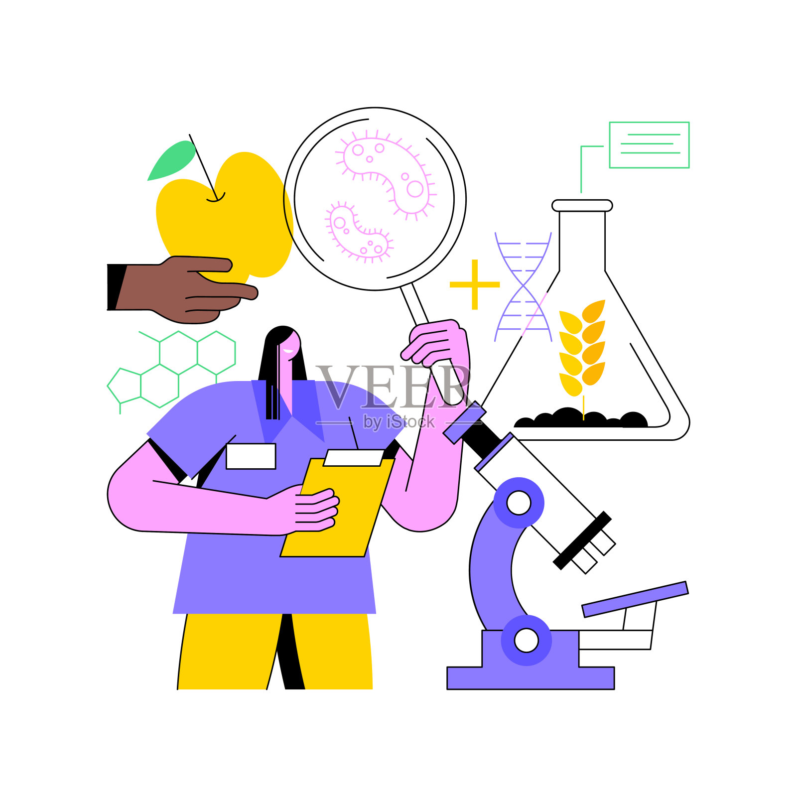 转基因植物抽象概念矢量插图。插画图片素材