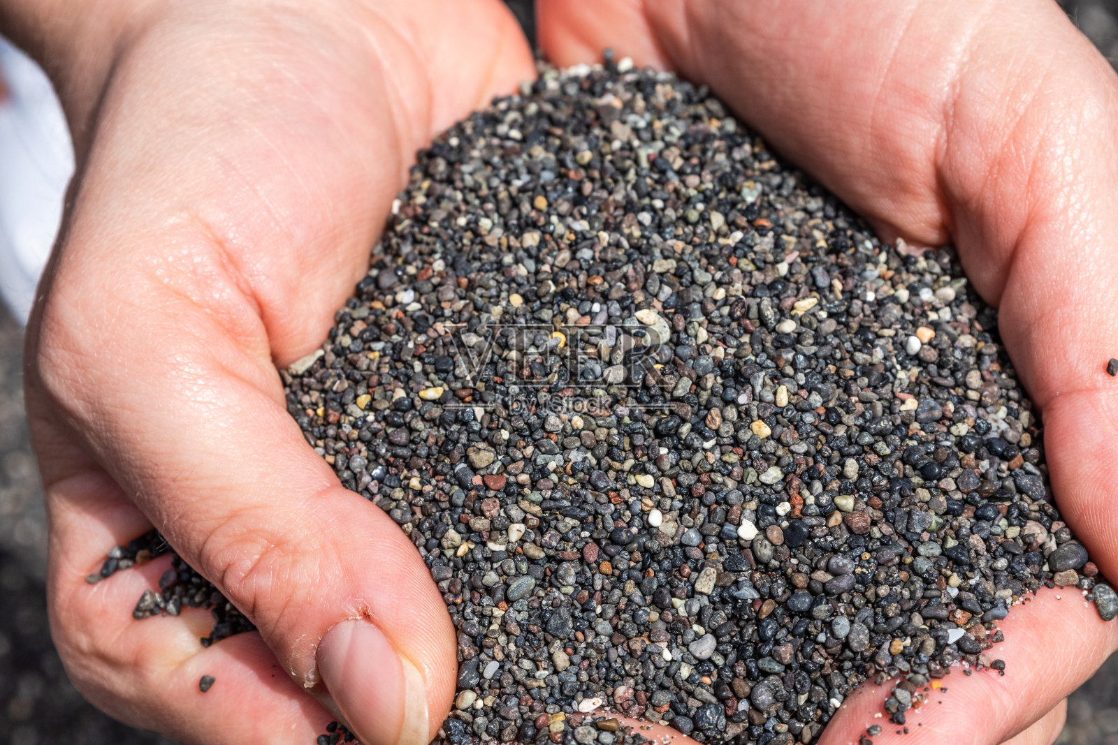 希腊圣托里尼黑海滩旅游照片摄影图片