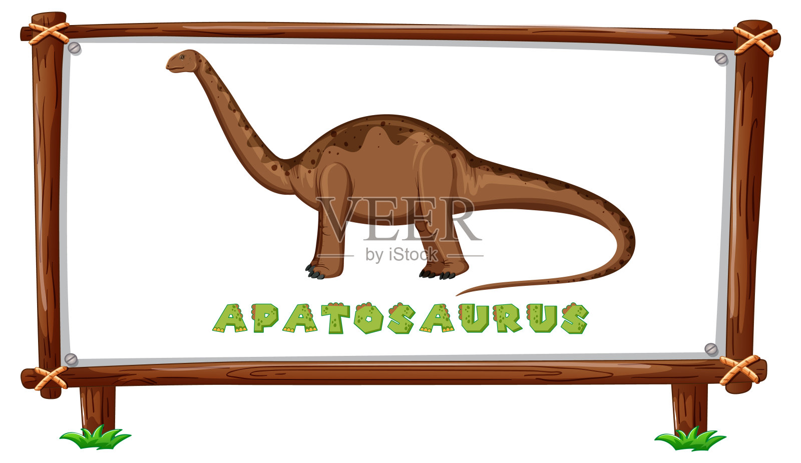 框架模板与恐龙和文字雷龙设计内插画图片素材