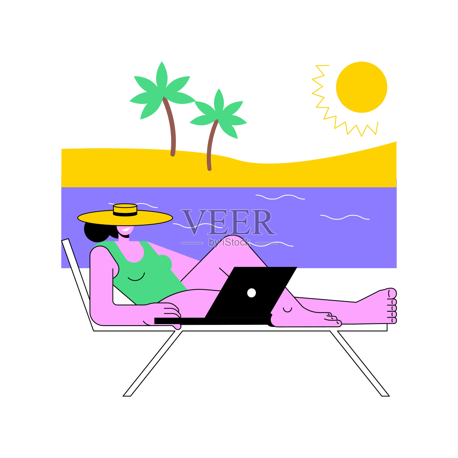 简化抽象概念矢量插图。插画图片素材