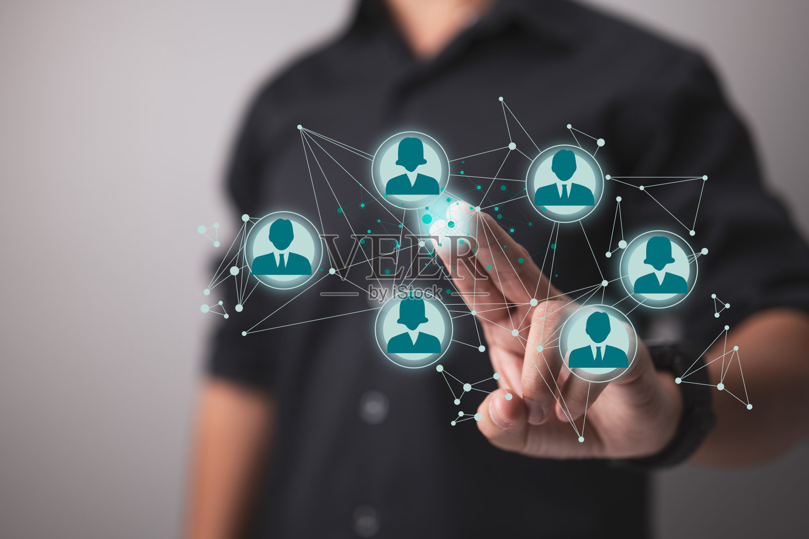 人际网络的结构。人力资源(HR)是人力资源的管理和招聘。照片摄影图片