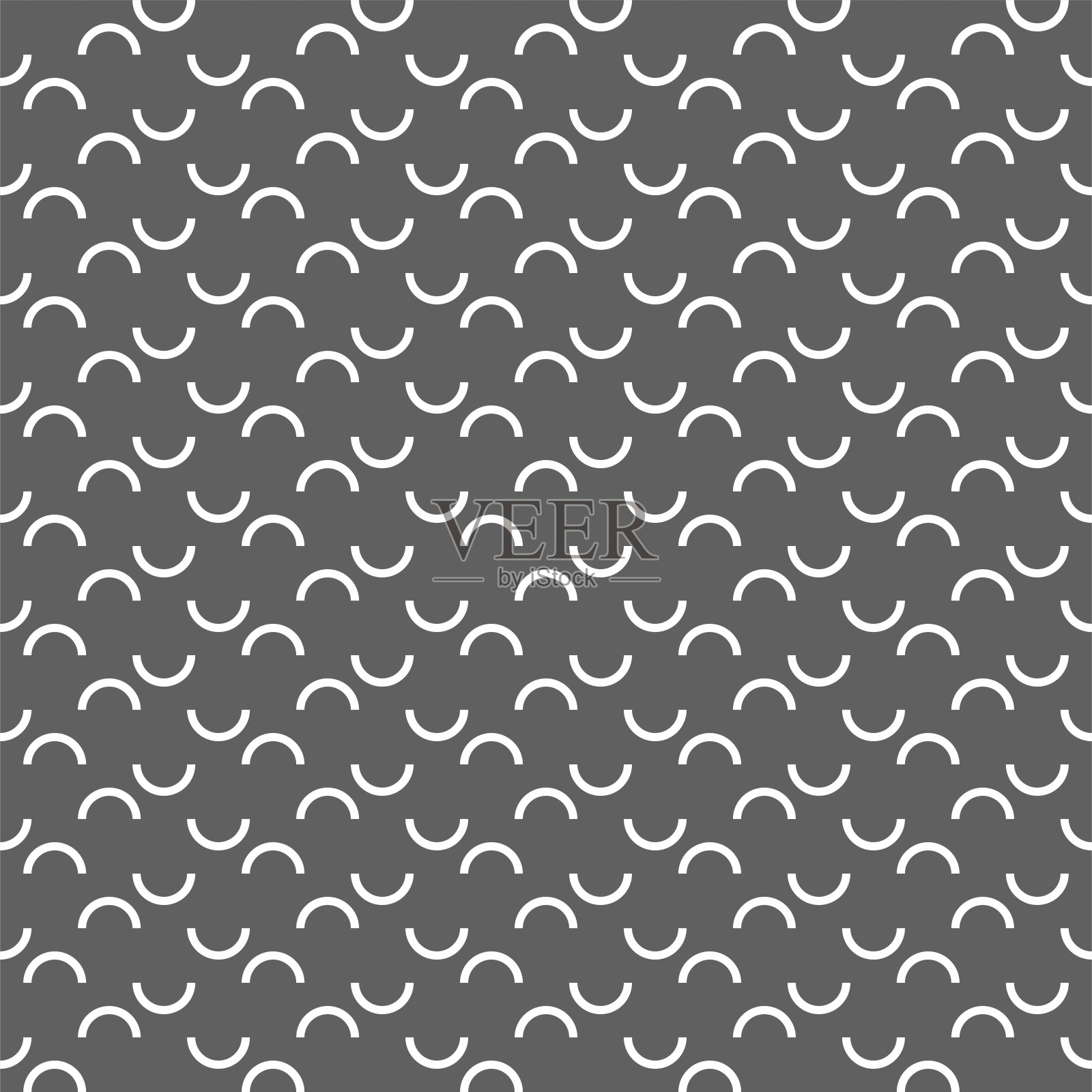 矢量插图。几何无缝模式。几何图形的抽象背景。斑点灰色和白色背景。简单抽象背景从轮廓半圆。插画图片素材