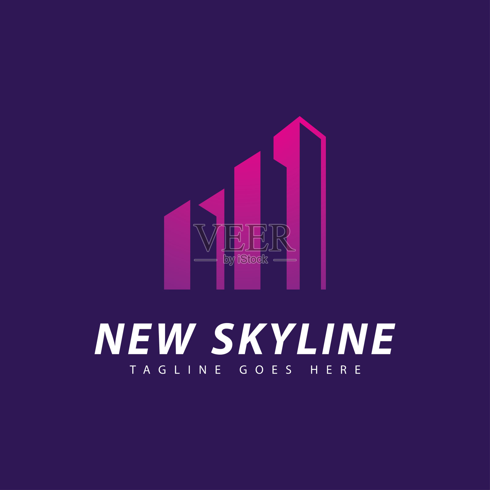 新城市标志设计，房地产标志设计创意符号插画图片素材