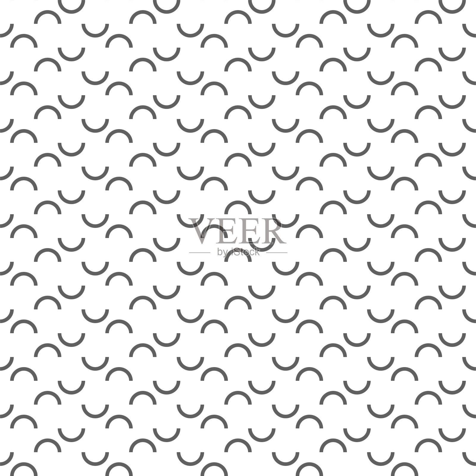 矢量插图。几何无缝模式。几何图形的抽象背景。斑点灰色和白色背景。简单抽象背景从轮廓半圆。插画图片素材