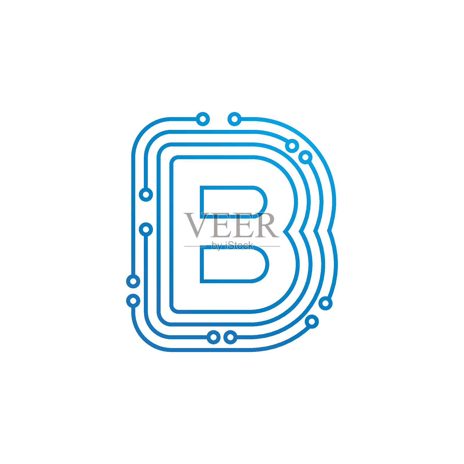 首字母电路设计元素图片