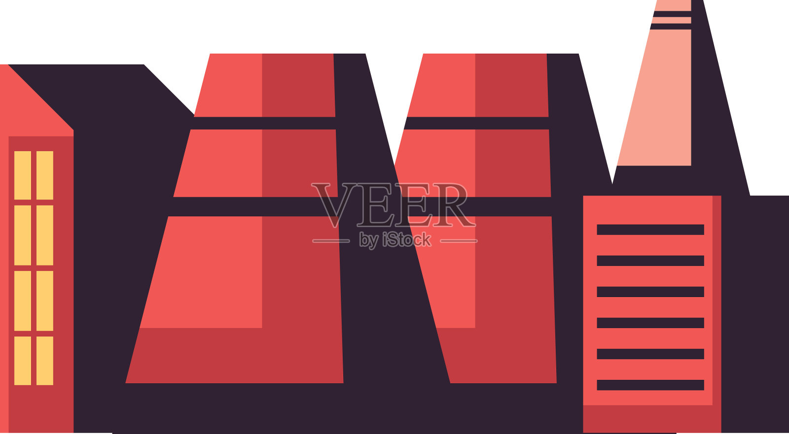 平坦红色能源站设计元素图片