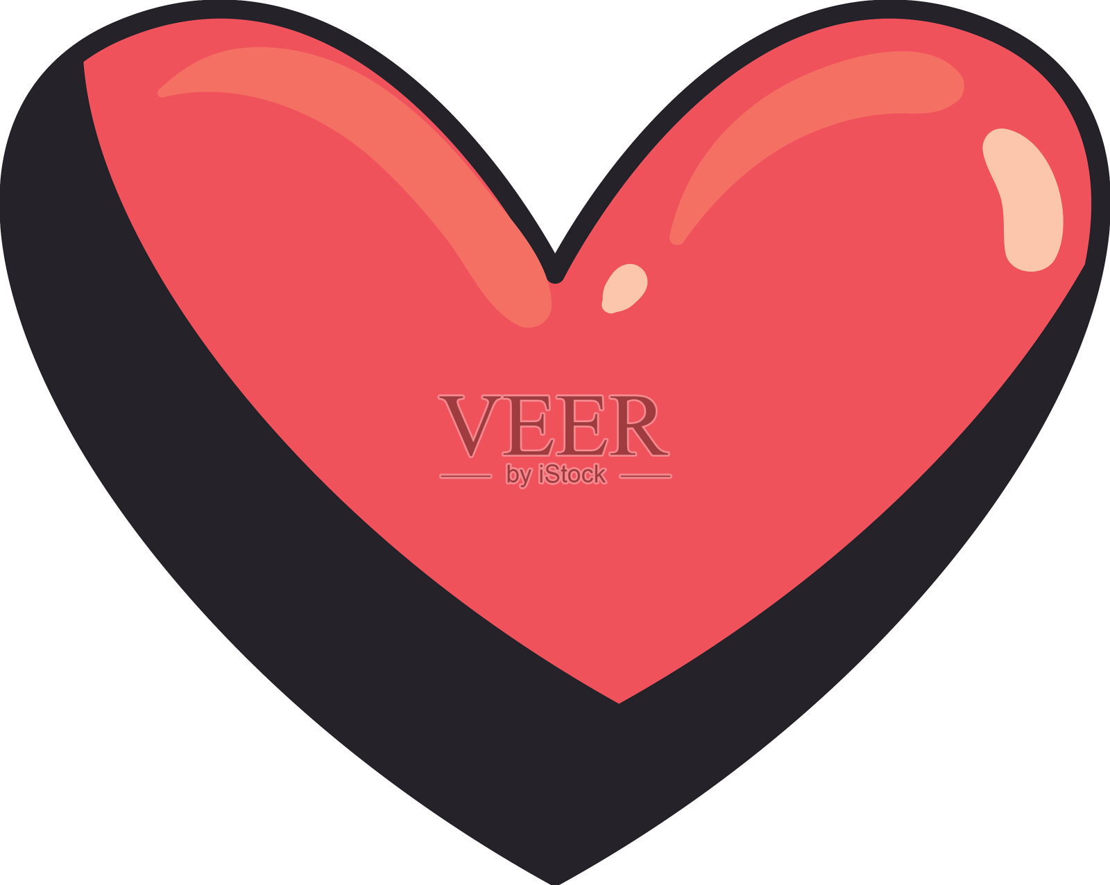 平的心纹身设计元素图片