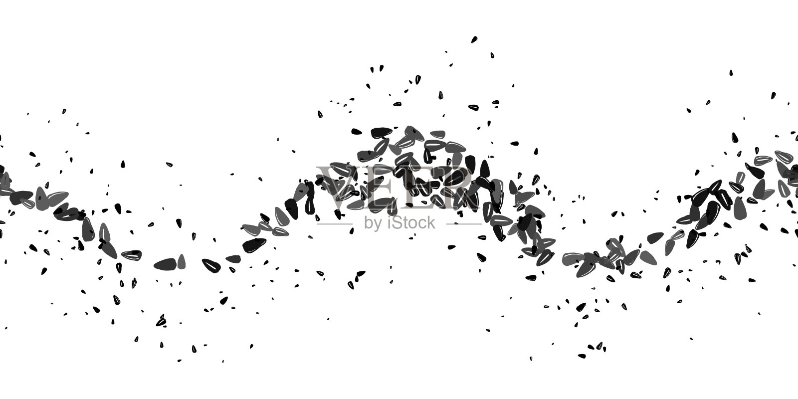 向日葵种子在白色无缝背景插画图片素材